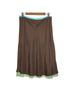 Allison Taylor 100% Silk 100% Polyester Brown Teal Green Silk Skirt Size 12 - photo 2