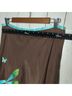Allison Taylor 100% Silk 100% Polyester Brown Teal Green Silk Skirt Size 12 - photo 7