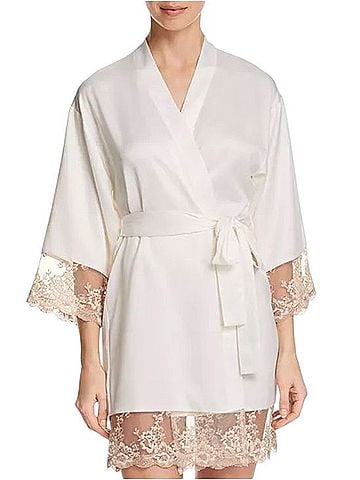 Flora Nikrooz Rosa Charmeuse Kimono Wrap (view 1)