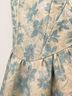 &merci 100% Polyester Floral Jacquard Blue Ivory Cocktail Dress Size L - photo 4
