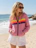 Aviator Nation Stripes Solid Pink Jacket Size S - photo 5
