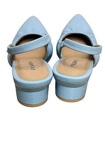 Pashion Baby Blue Leather Slingback Heels (view 2)