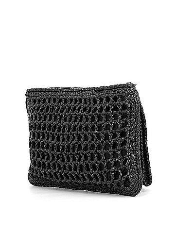 Prada Prada clutch bag, raffia, 1BF129.2A2T, black, handbag, PRADA (view 2)