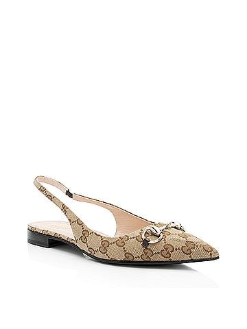 Gucci Gucci GG Canvas Horsebit Slingback Flats - Size 8.5 / 38.5 (view 1)