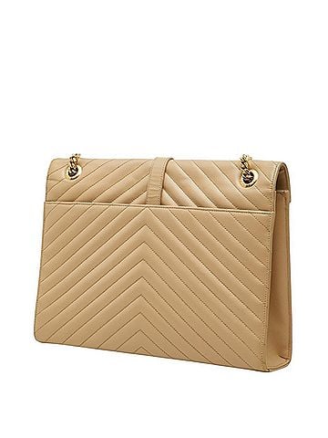 Saint Laurent Saint Laurent Cassandra Envelope YSL Logo Chain Shoulder Bag 354118 Beige Gold Leather Women's SAINT LAURENT (view 2)