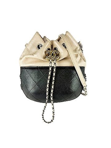 Chanel Chanel CHANEL Shoulder Bag Leather Beige Black Women's z10702 (view 1)
