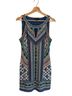 Hale Bob Graphic Blue White Casual Dress Size M - photo 1