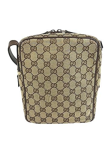 Gucci GUCCI 03136 GG Logo All-Over Print Bag, Shoulder Canvas Leather, Men's/Women's, Beige (view 1)