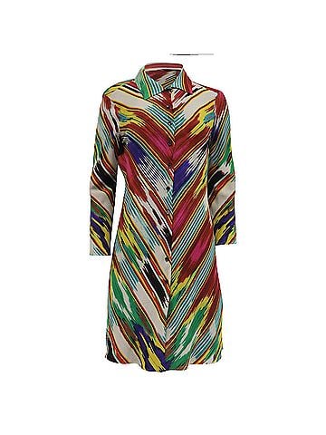 ETRO Etro Printed Mini Shirt Dress in Multicolor Silk (view 1)