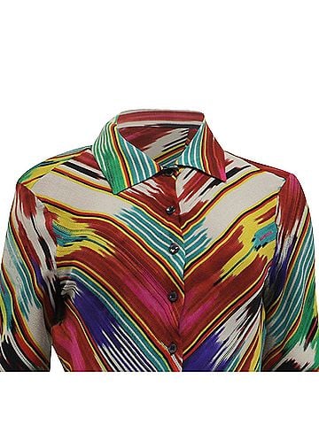 ETRO Etro Printed Mini Shirt Dress in Multicolor Silk (view 2)