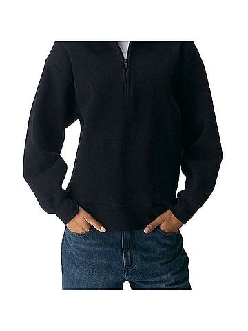 Aritzia Cozy Sweatfleece Boyfriend 1/2 Zip Long Sleeve T-Shirt (view 1)