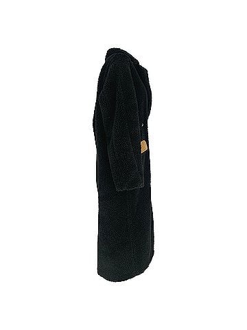 Ganni Ganni Teddy Double-Breasted Coat in Black Polyester (view 2)