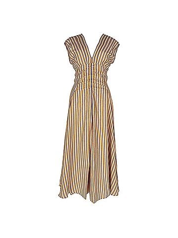 Sandro Sandro Anym Striped Midi Dress in Multicolor Viscose (view 1)