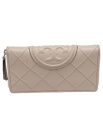 Tory Burch Tory Burch Fleming Soft Zipped Continental Wallet in Nude Leather (view 1)
