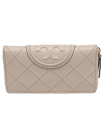Tory Burch Tory Burch Fleming Soft Zipped Continental Wallet in Nude Leather (view 2)