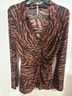 Free People Black Brown Long Sleeve Blouse Size L - photo 3