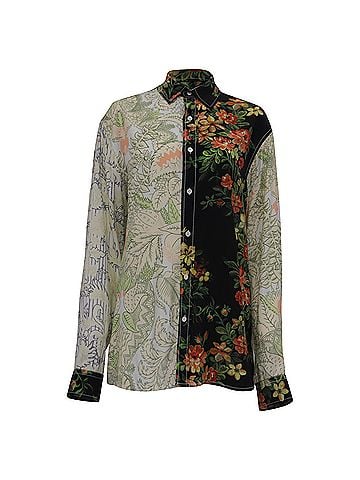 J.W. Anderson Jw Anderson Panelled Floral-Print Shirt in Multicolor Viscose (view 1)