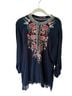 Johnny Was Blue Long Sleeve Blouse Size XL - photo 2