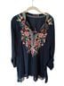 Johnny Was Blue Long Sleeve Blouse Size XL - photo 1