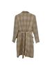 Bill Blass 100% Wool Plaid Tan Trenchcoat Size 10 - photo 2