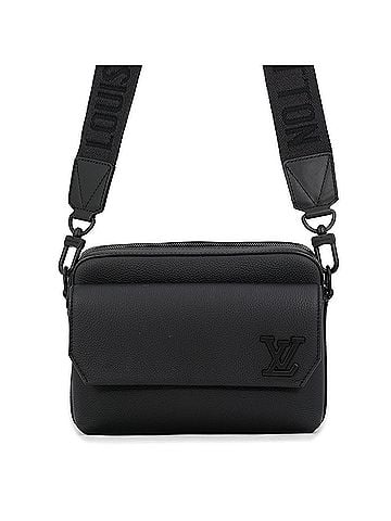 Louis Vuitton Louis Vuitton Shoulder Bag Leather LV Aerogram Fastline M22482 Black Handbag Men's LOUIS VUITTON (view 1)