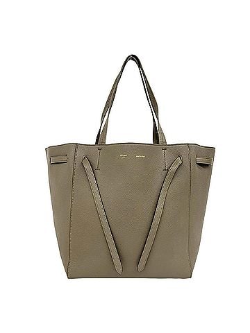 Céline CELINE Cabas Phantom Small Logo Leather Tote Bag Shoulder Greige 980-3 (view 1)