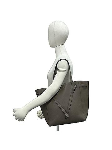 Céline CELINE Cabas Phantom Small Logo Leather Tote Bag Shoulder Greige 980-3 (view 2)