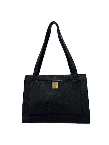 Yves Saint Laurent YVES SAINT LAURENT YSL Logo Hardware Leather Tote Bag Semi Shoulder Black 31388 (view 1)
