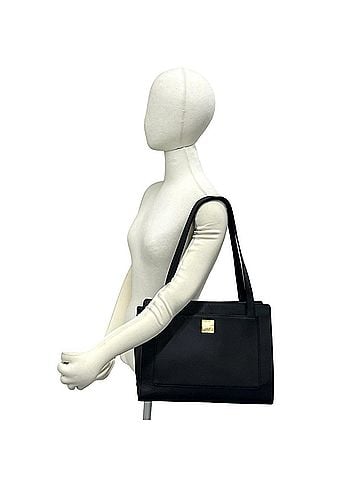 Yves Saint Laurent YVES SAINT LAURENT YSL Logo Hardware Leather Tote Bag Semi Shoulder Black 31388 (view 2)