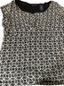 Axcess 100% Nylon 100% Polyester Floral Black White Short Sleeve Blouse Size L - photo 1