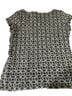 Axcess 100% Nylon 100% Polyester Floral Black White Short Sleeve Blouse Size L - photo 2