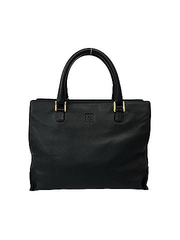 Loewe LOEWE Vintage Anagram Logo Embossed Leather Tote Bag Handbag Black 20085 (view 1)