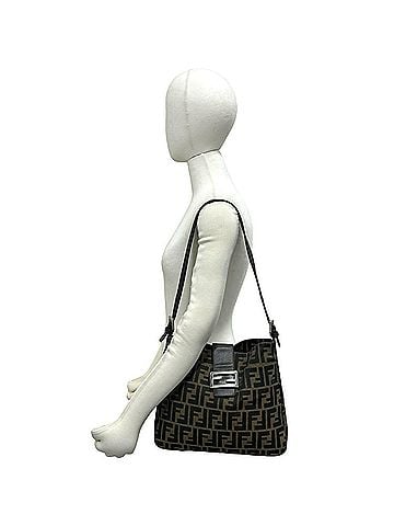 Fendi FENDI Vintage Zucca FF Pattern Canvas Leather Semi-One Shoulder Bag Handbag Brown 20283 (view 2)