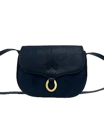 Christian Dior Christian Dior Vintage Trotter Logo Pattern Leather Shoulder Bag/Pouch, Navy, 31003 (view 1)