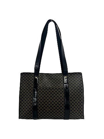 Céline CELINE Vintage Macadam Blazon Logo Pattern Leather Tote Bag Semi-Shoulder Black 22151 (view 1)