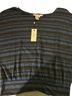 Studio M 100% Polyester Stripes Black Blue Short Sleeve Blouse Size L - photo 1
