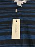 Studio M 100% Polyester Stripes Black Blue Short Sleeve Blouse Size L - photo 3