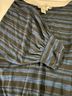 Studio M 100% Polyester Stripes Black Blue Short Sleeve Blouse Size L - photo 4