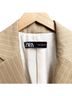 Zara Stripes Tan Blazer Size M - photo 3