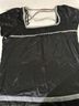 AB Studio Polka Dots Black White Short Sleeve Blouse Size L - photo 3