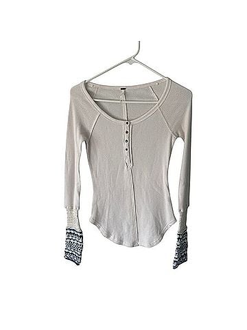 Free People Henley Sweater Cuff Thermal Long Sleeve Henley (view 1)