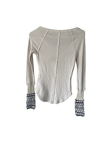 Free People Henley Sweater Cuff Thermal Long Sleeve Henley (view 2)