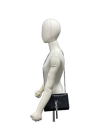 Yves Saint Laurent Yves Saint Laurent SAINT LAURENT PARIS YSL Logo Tassel Hardware Leather Shoulder Bag Pouch Black 21727 (view 2)