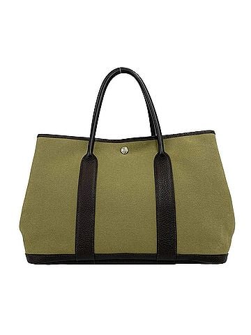 Hermès HERMES Garden Party PM Toile Officier Buffle Handbag Tote Bag Khaki Nicotine 16089 (view 1)