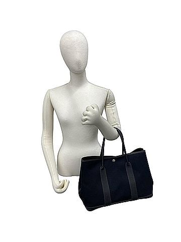 Hermès HERMES Garden Party PM Toile Officier Buffle Handbag Tote Bag Black 28245 (view 2)