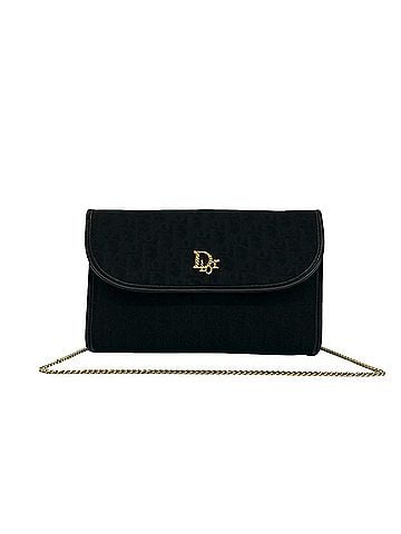 Christian Dior Christian Dior logo hardware Trotter pattern canvas leather shoulder bag/pouch, black, 916-6 (view 1)