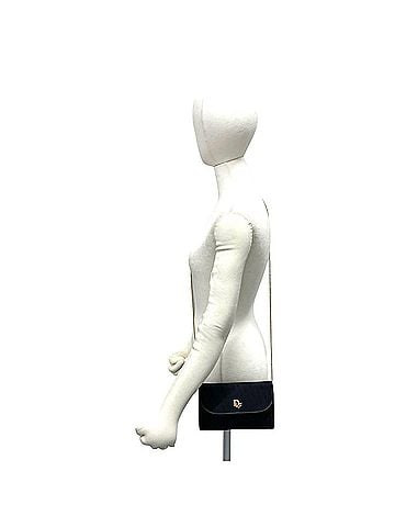 Christian Dior Christian Dior logo hardware Trotter pattern canvas leather shoulder bag/pouch, black, 916-6 (view 2)