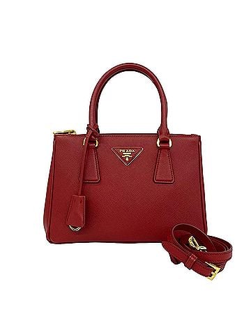 Prada PRADA Galleria Triangle Logo Hardware Saffiano Leather Genuine 2-way Handbag Shoulder Bag Red 94401 (view 1)