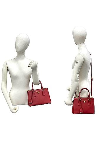 Prada PRADA Galleria Triangle Logo Hardware Saffiano Leather Genuine 2-way Handbag Shoulder Bag Red 94401 (view 2)