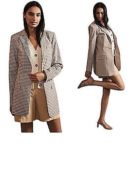 Favorite Daughter Beige Gingham Blazer Jacket (view 1)